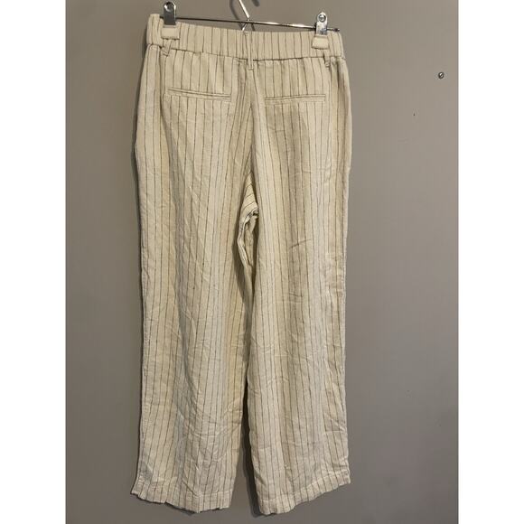 A New Day Women's‎ High-Rise White Striped Linen Blend Wide Leg Pants Size 4 - Picture 6 of 7